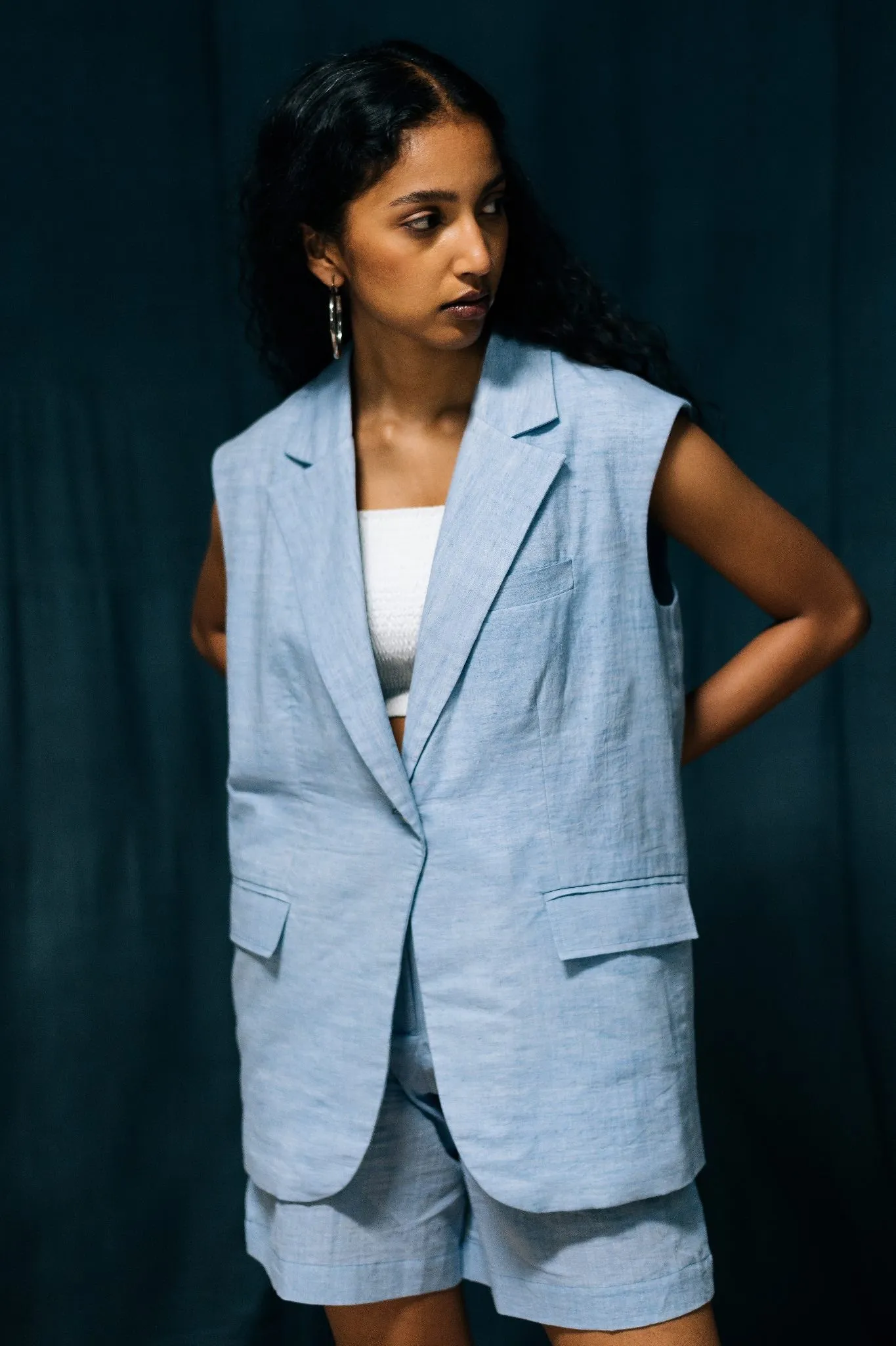 Ratan - Blue Sleeveless Blazer