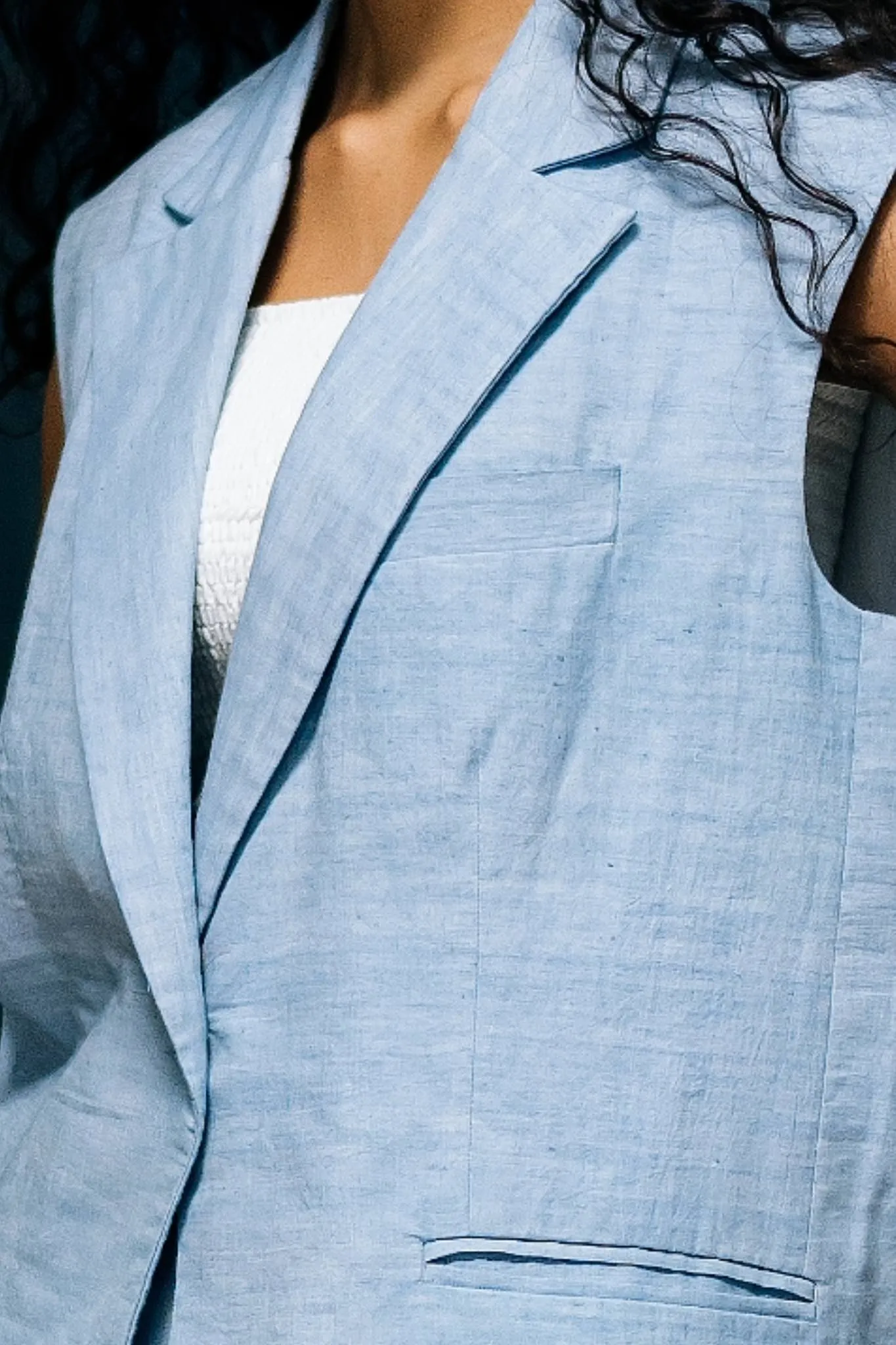 Ratan - Blue Sleeveless Blazer