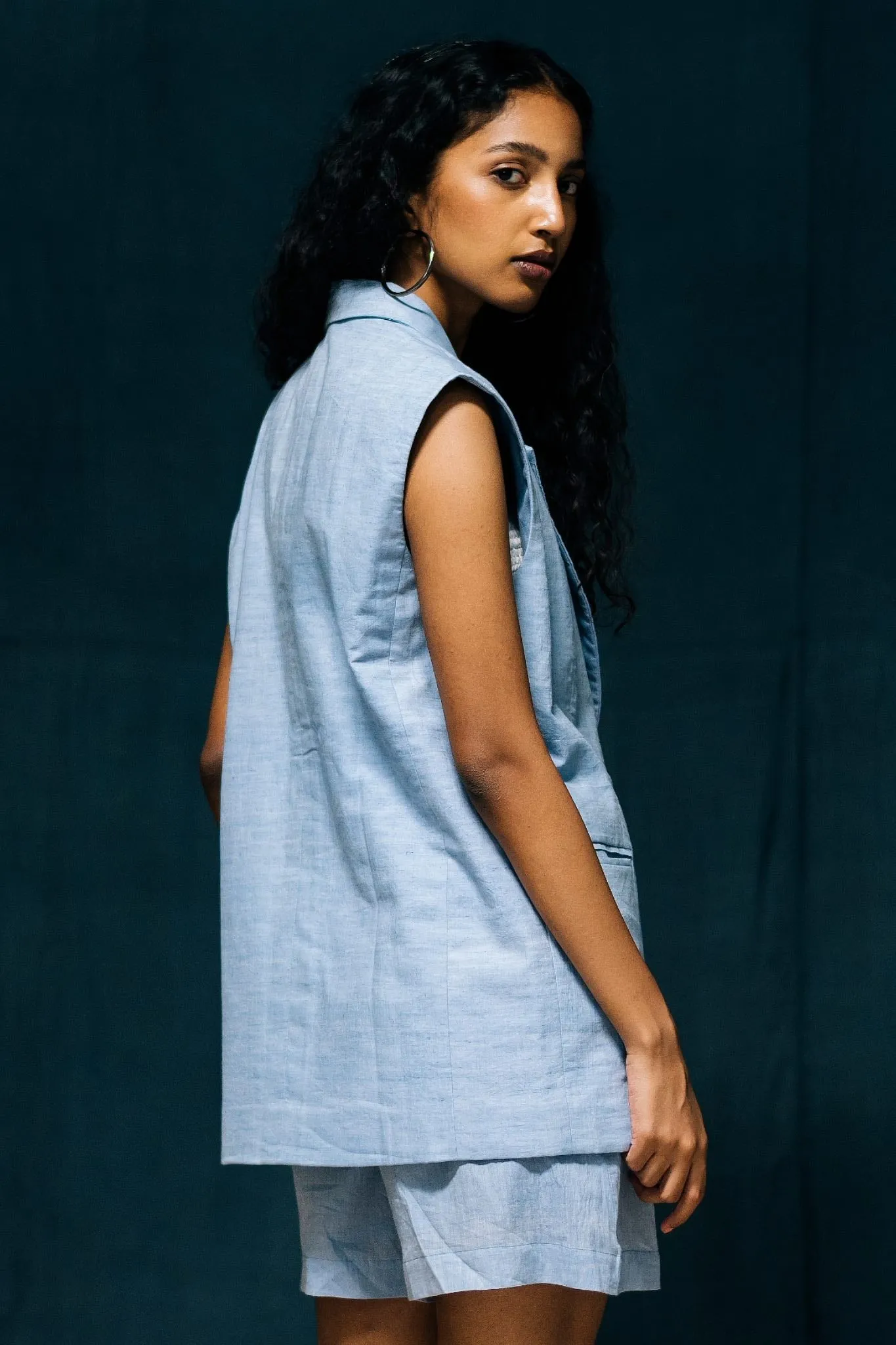 Ratan - Blue Sleeveless Blazer