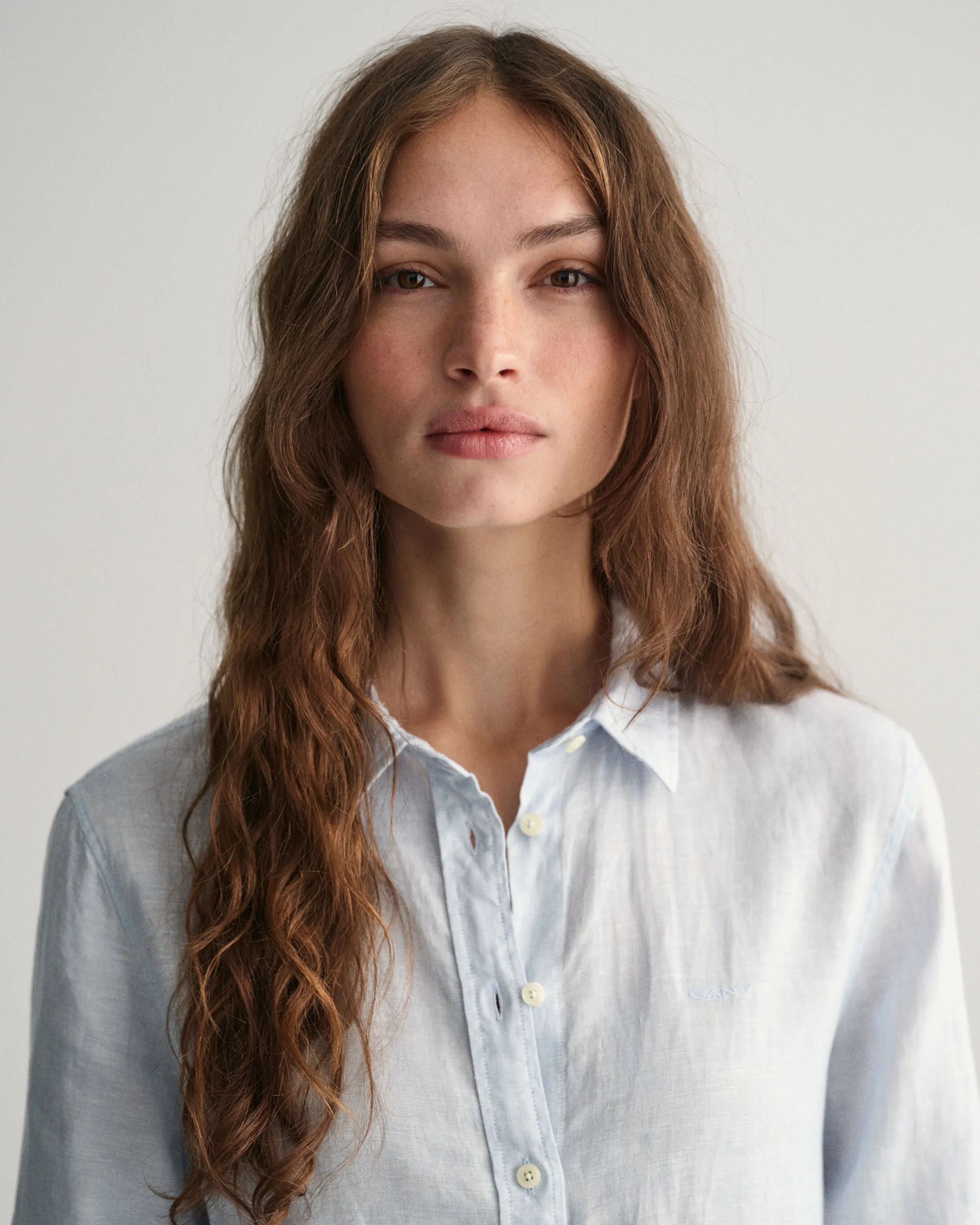 Reg Linen Chambray Shirt - Light Blue