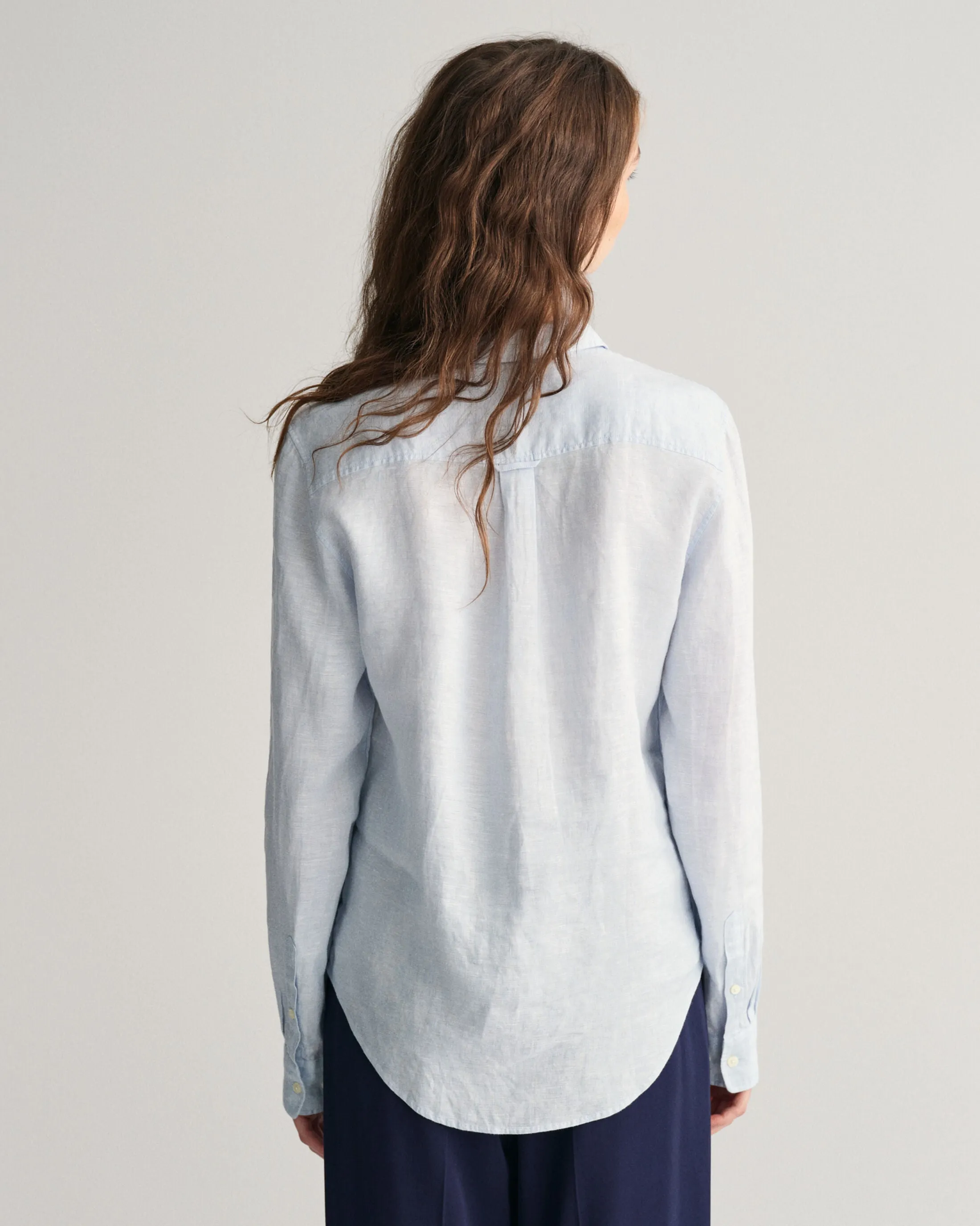 Reg Linen Chambray Shirt - Light Blue
