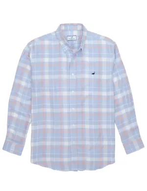 Seaside Blue & Coral Seasonal Button Down Dress Sportshirt