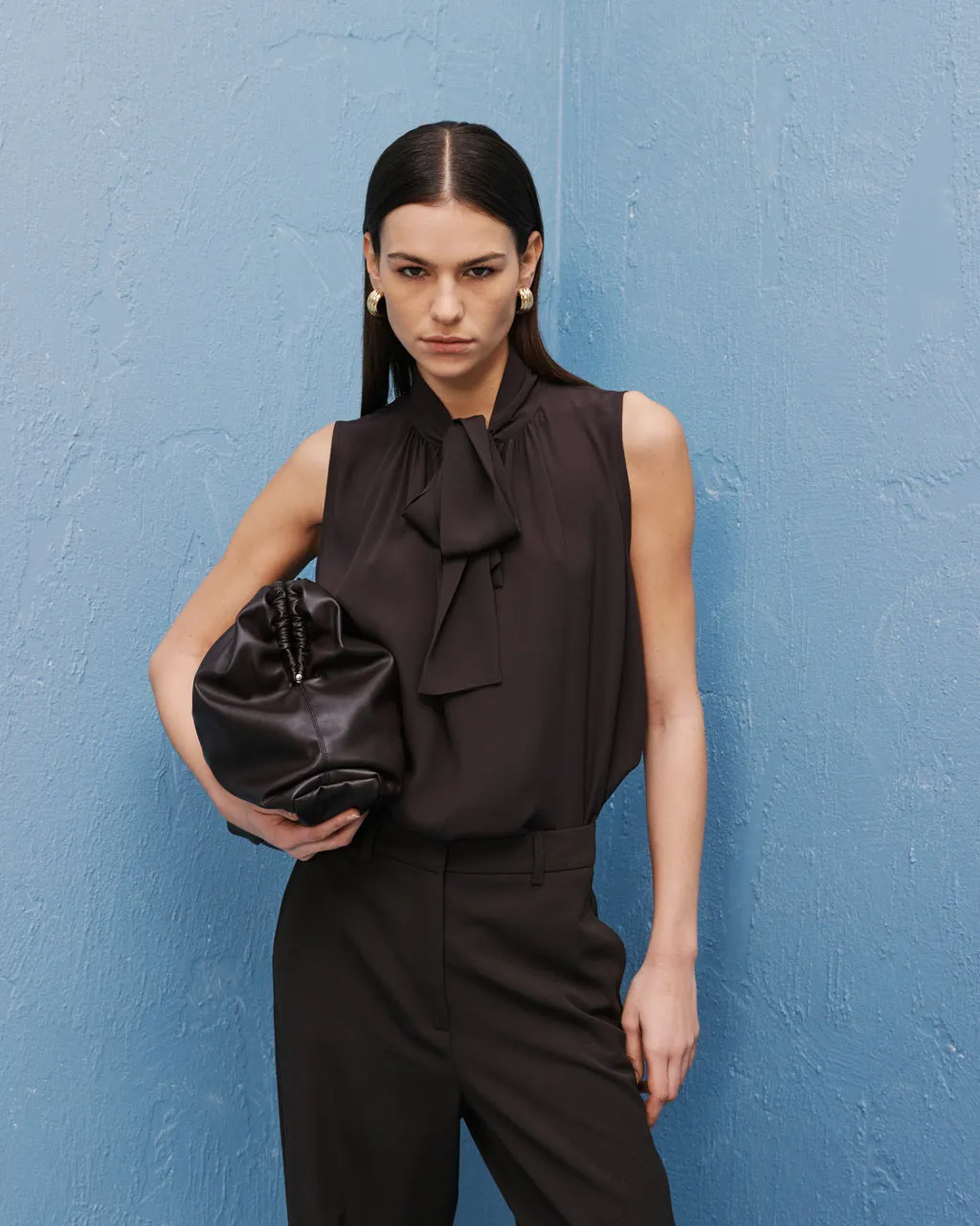 SFIZIO - SLEEVELESS TOP WITH TIE SASH