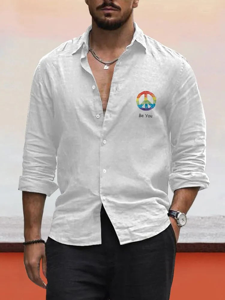 Simple Graphic Cotton Linen Shirt