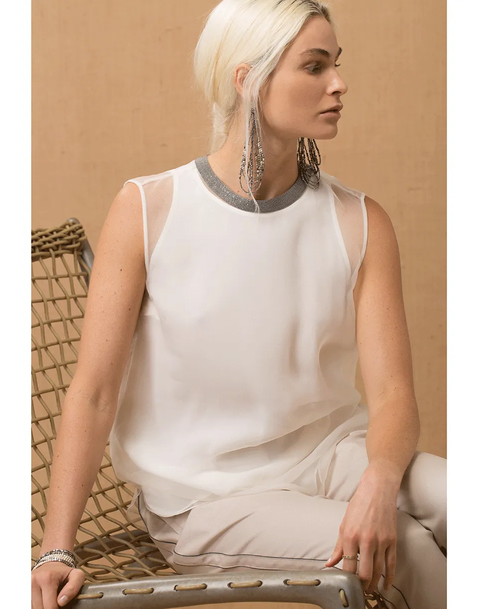 Sleeveless Organza Top