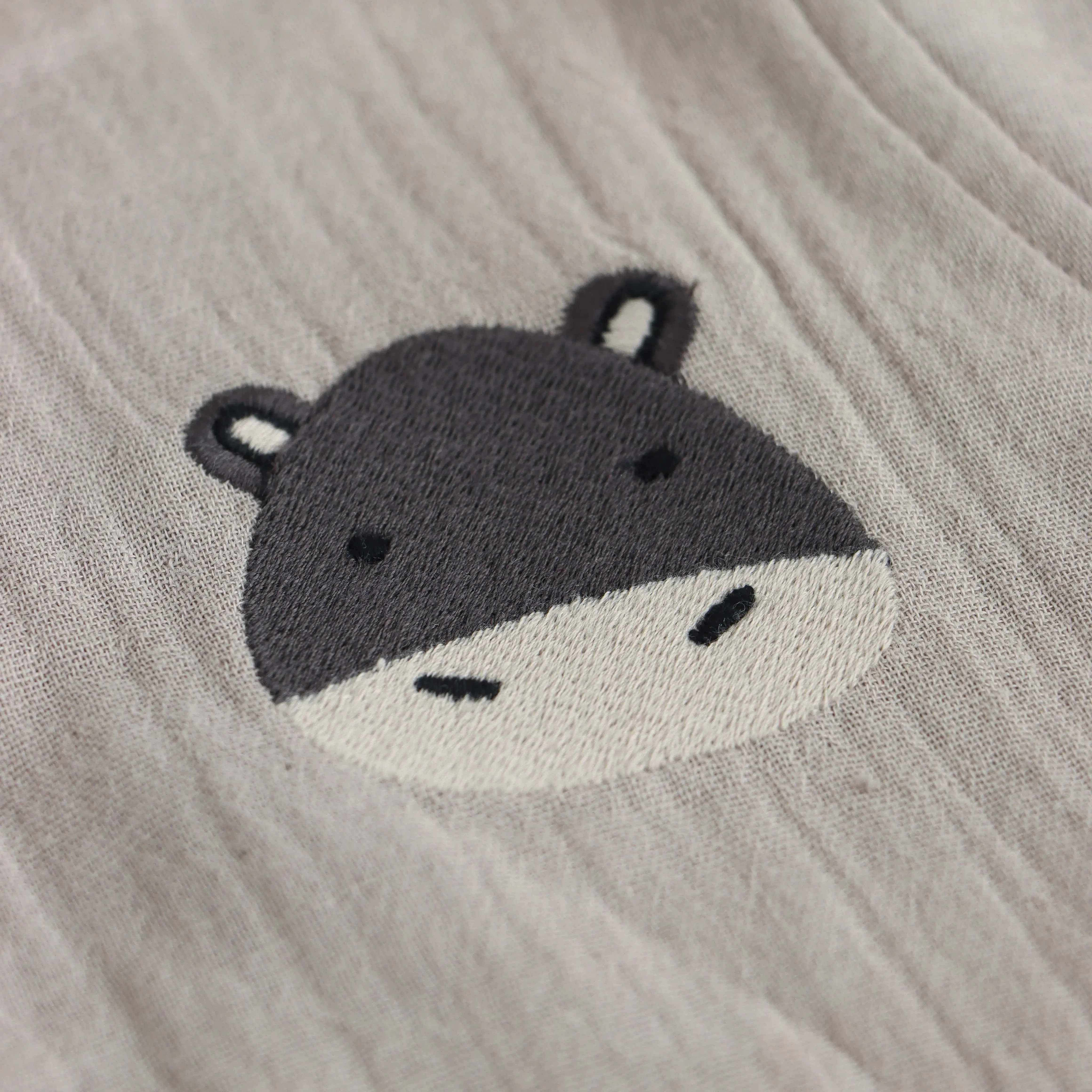 Soft Muslin Boys Outfit Animal-Themed Embroidery Shirt & Shorts