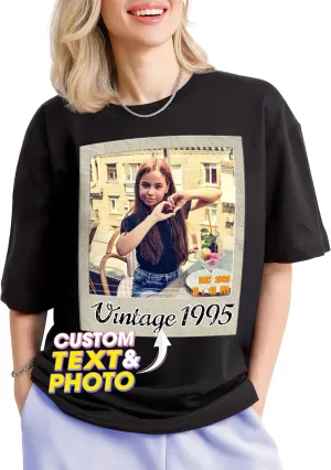 Tehg & Tuhg Custom T Shirts with Picture, Vintage Bootleg Rap Tee, Boyfriend Girlfriend, Unique Gift for Birthday Anniversary