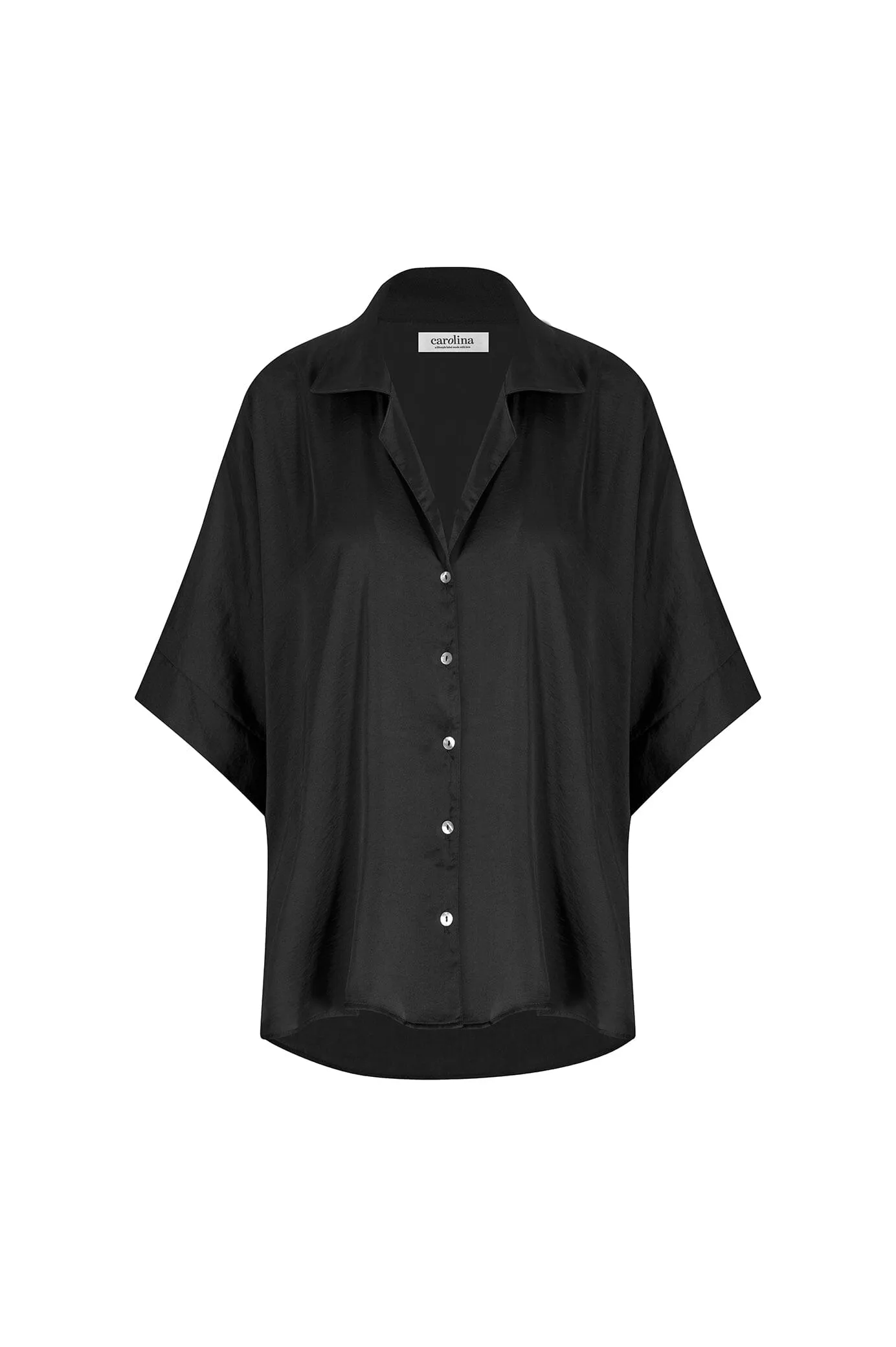 Tory Short Sleeve Collared Shirt Black