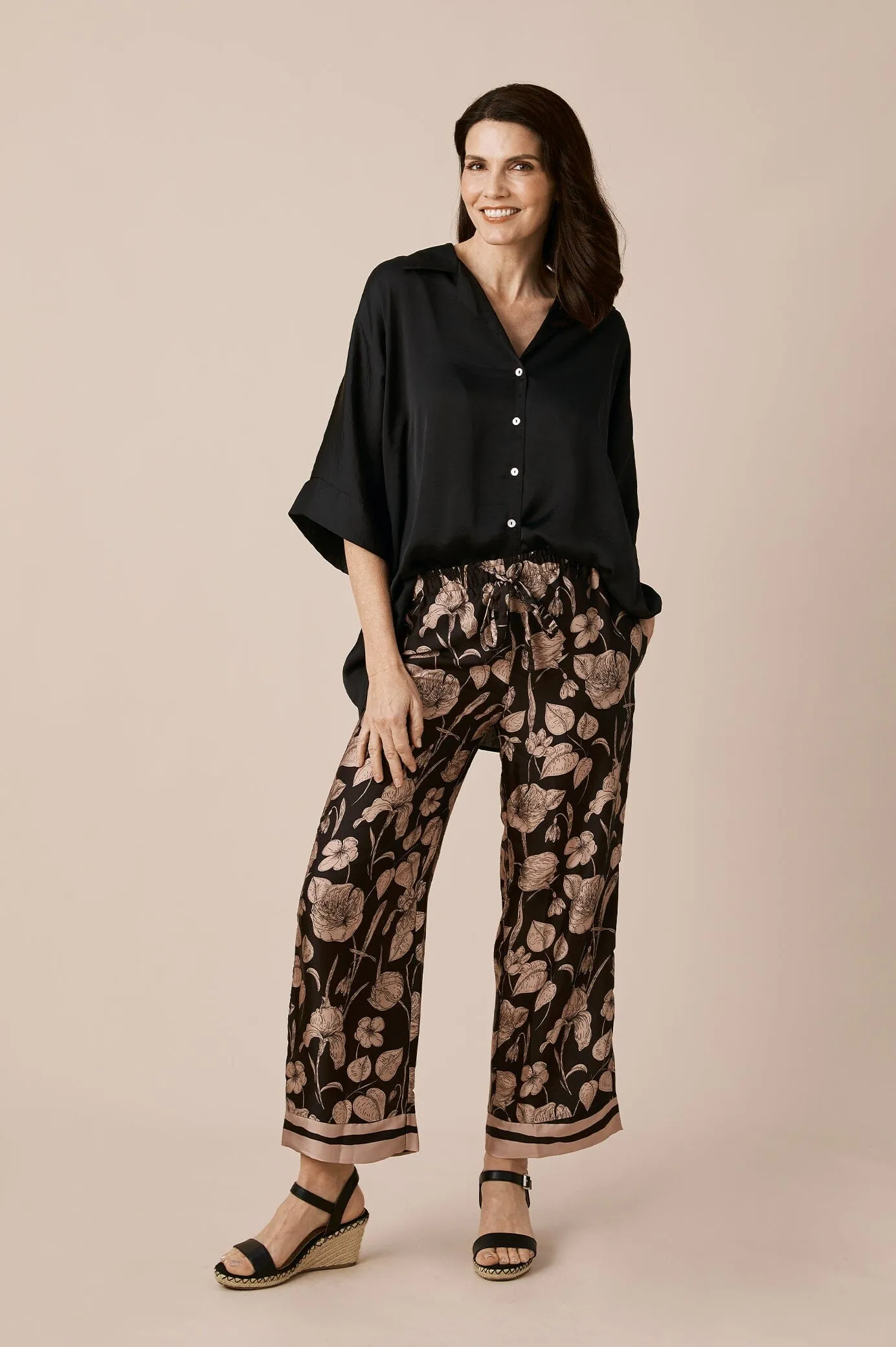 Tory Short Sleeve Collared Shirt Black