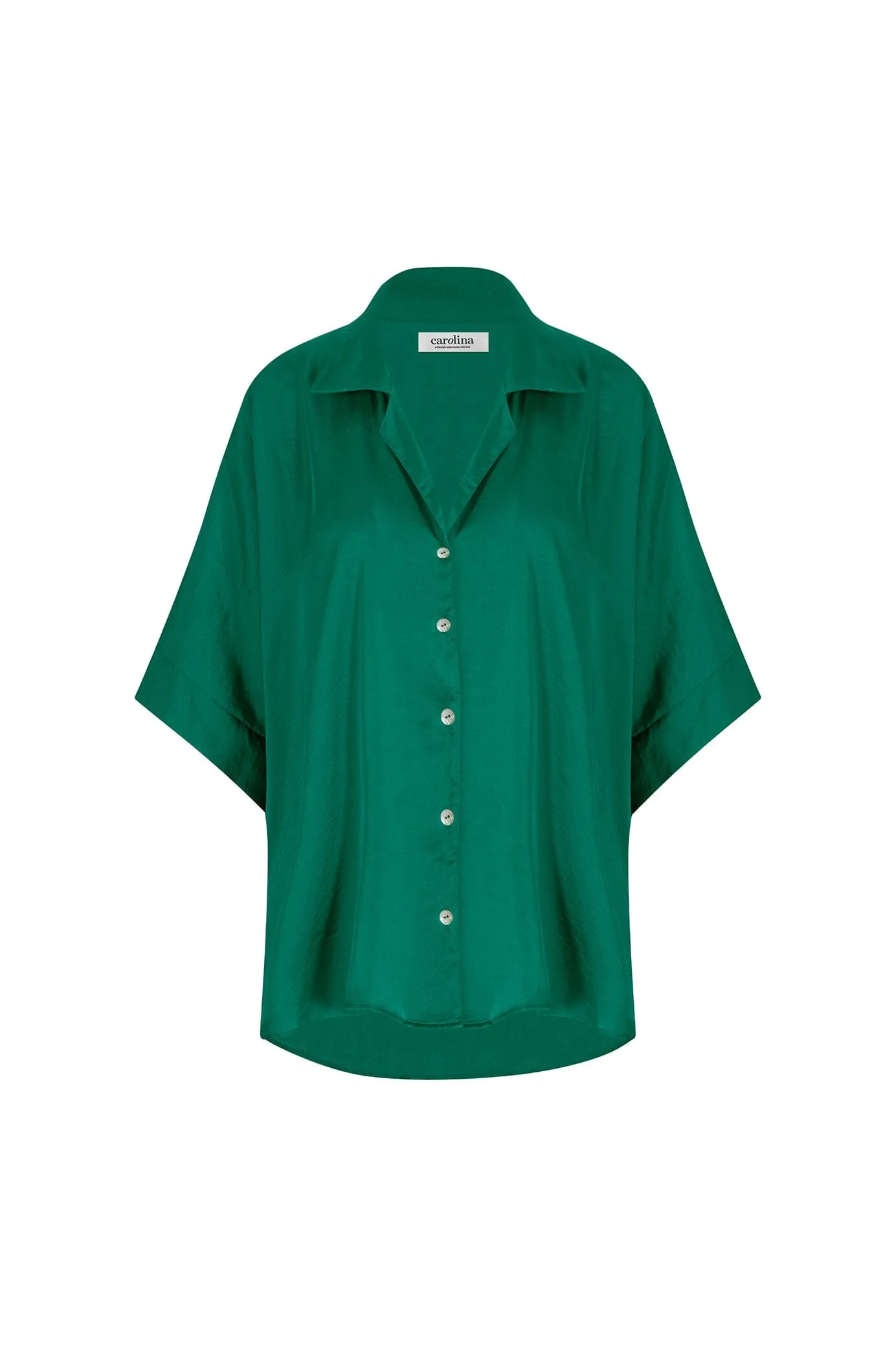 Tory Short Sleeve Collared Shirt Emerald