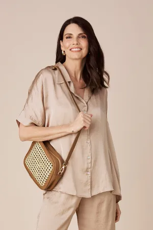 Tory Short Sleeve Collared Shirt Espresso