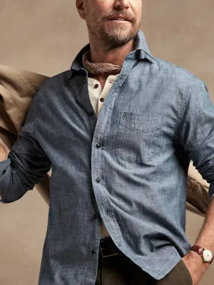 Untucked Standard-Fit Chambray Shirt
