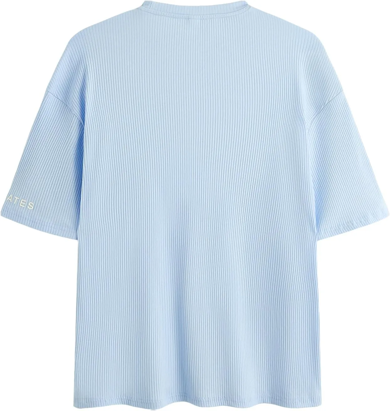 Verdusa Men's Casual Oversized Shirt Drop Shoulder Round Neck Cropped Tops Half Sleeve T Shirts