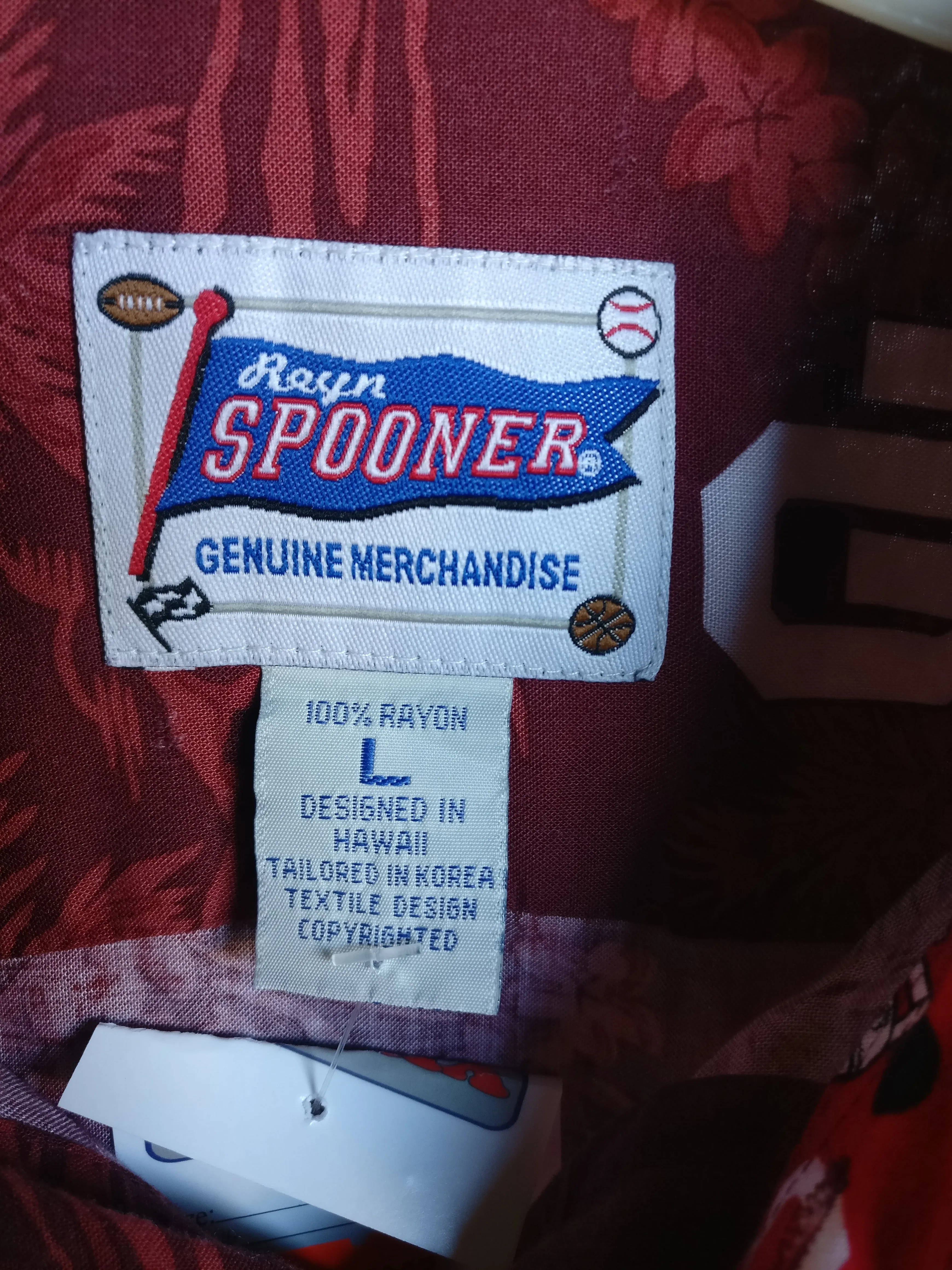 Vintage OKLAHOMA SOONERS NCAA Reyn Spooner Rayon Hawaiian Shirt L