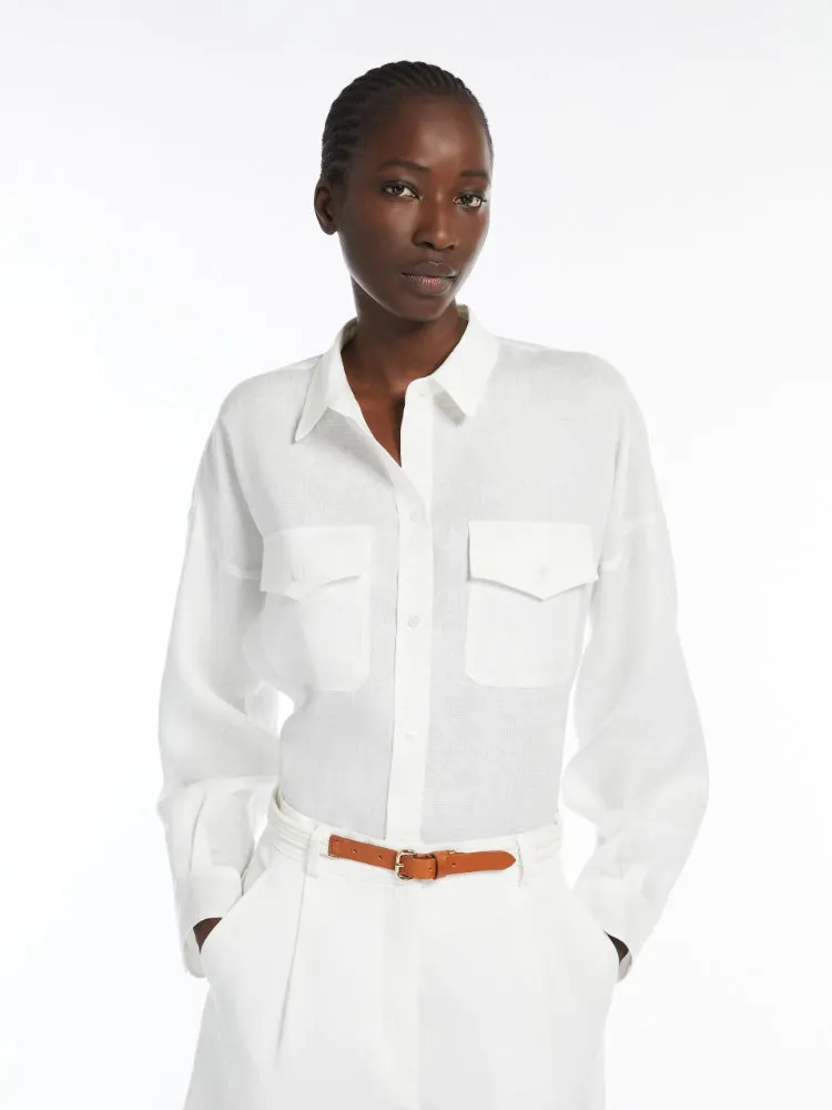 white light linen shirt
