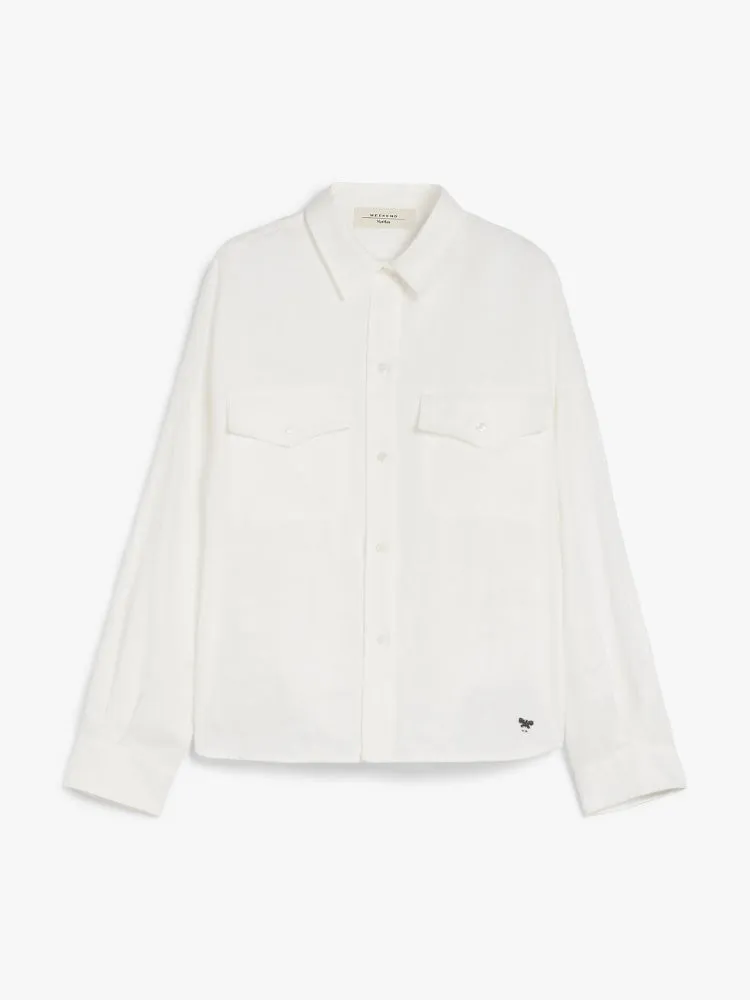 white light linen shirt