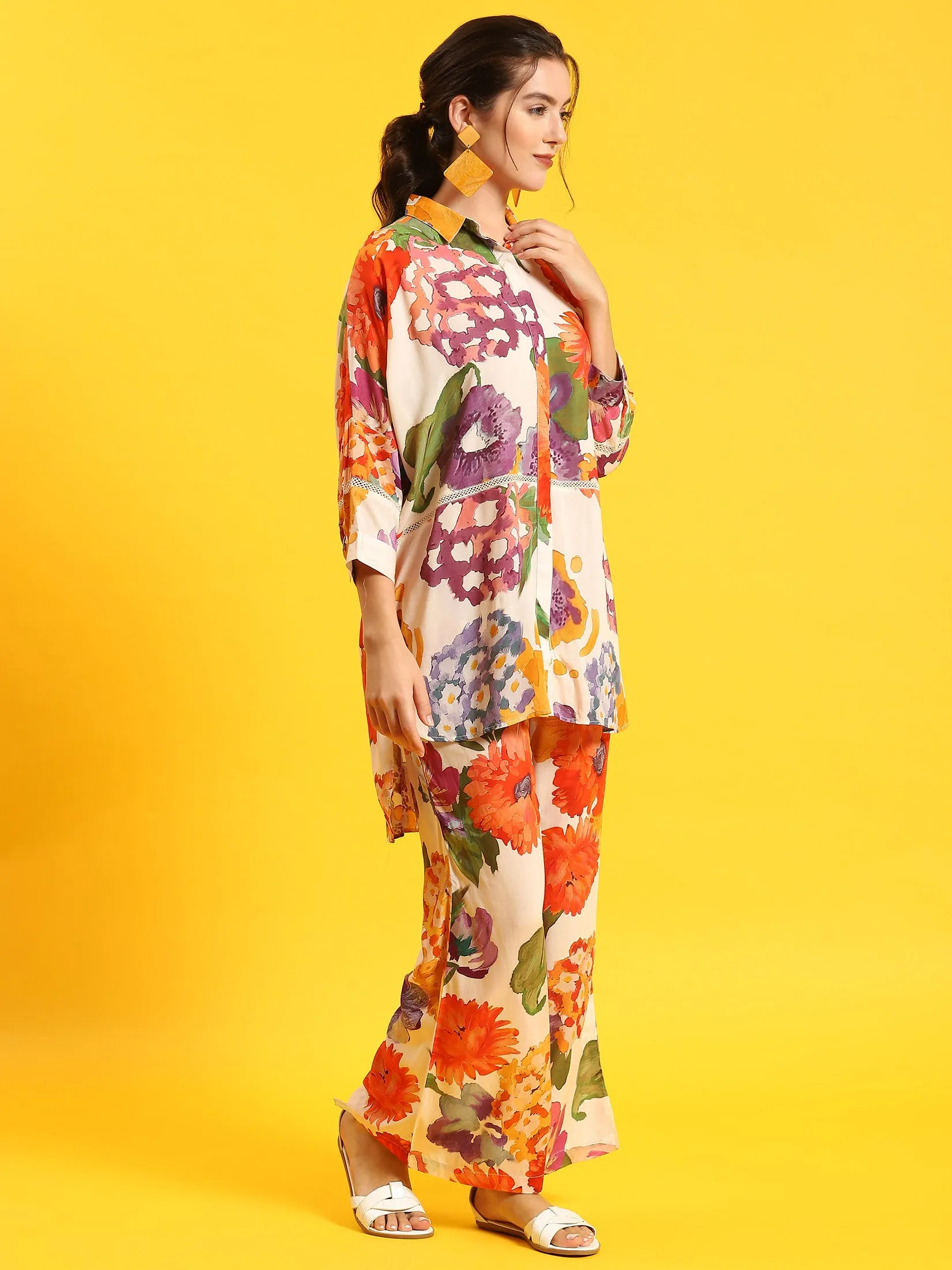 Women Multicolor Abstract Print Co-Ord Set
