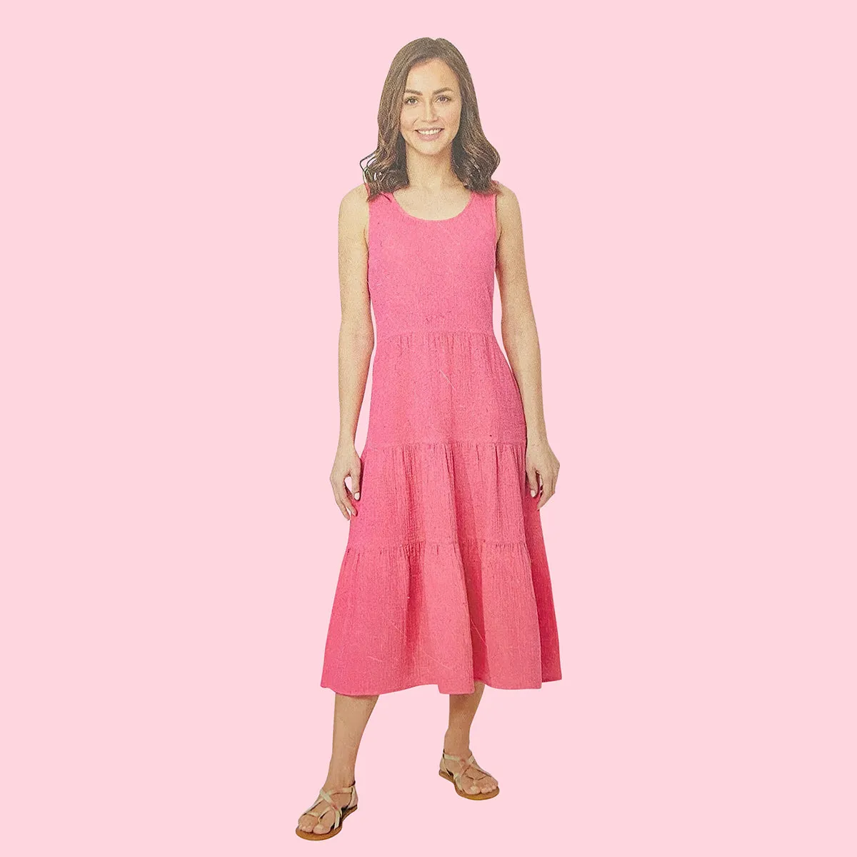 Womens Seeleveless Muslin Maxi Dress