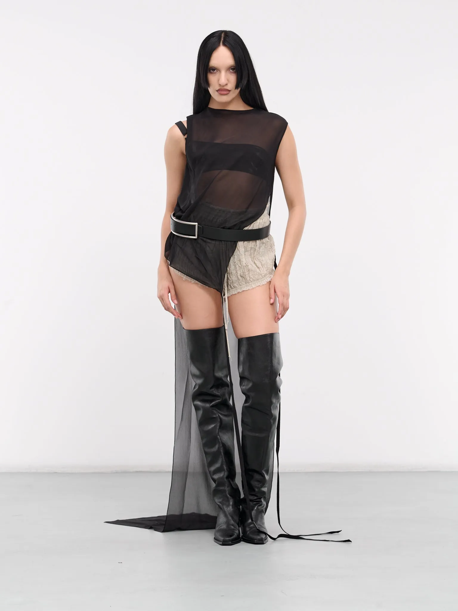 Zira Asymmetric Draped Top (B0011910-FA132-ZIRA-BLACK)