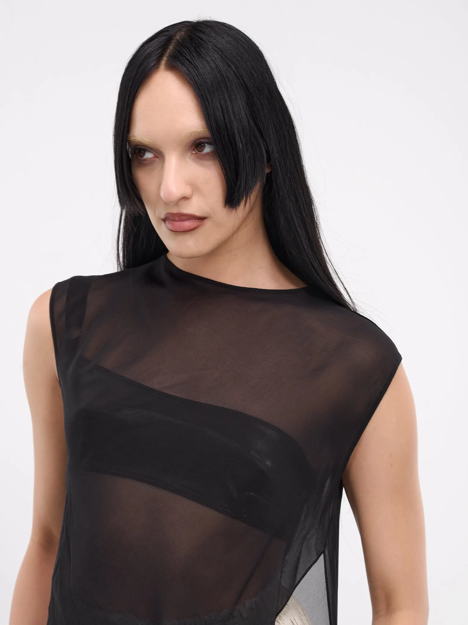 Zira Asymmetric Draped Top (B0011910-FA132-ZIRA-BLACK)